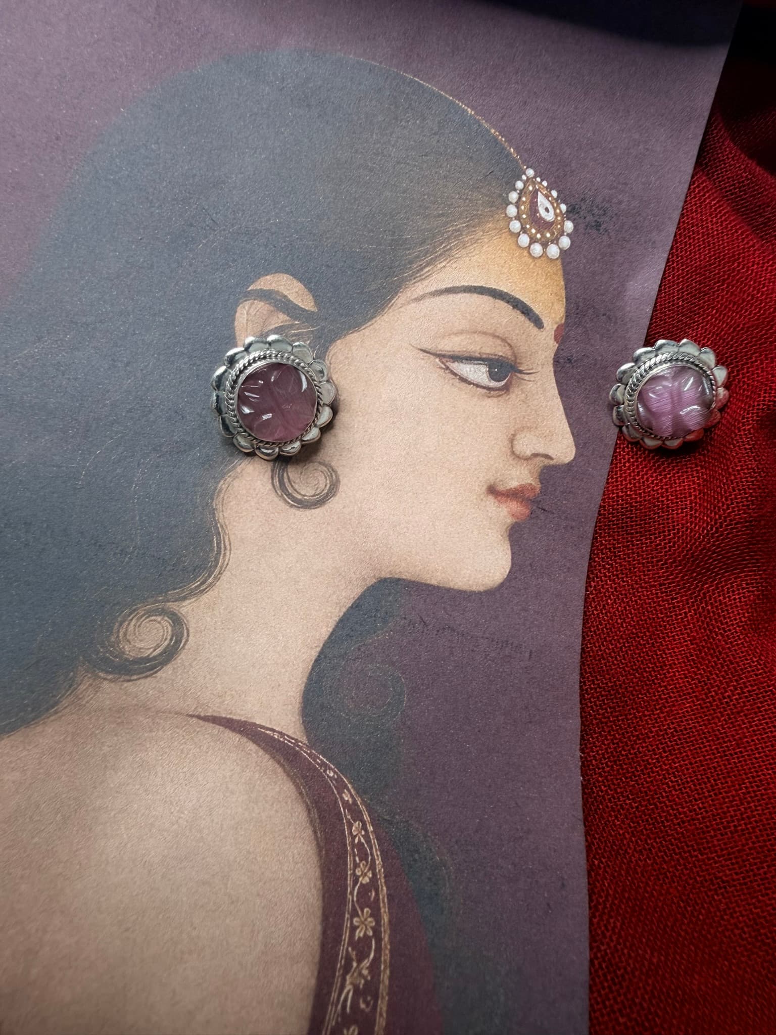 Floral Silver Stud Earrings