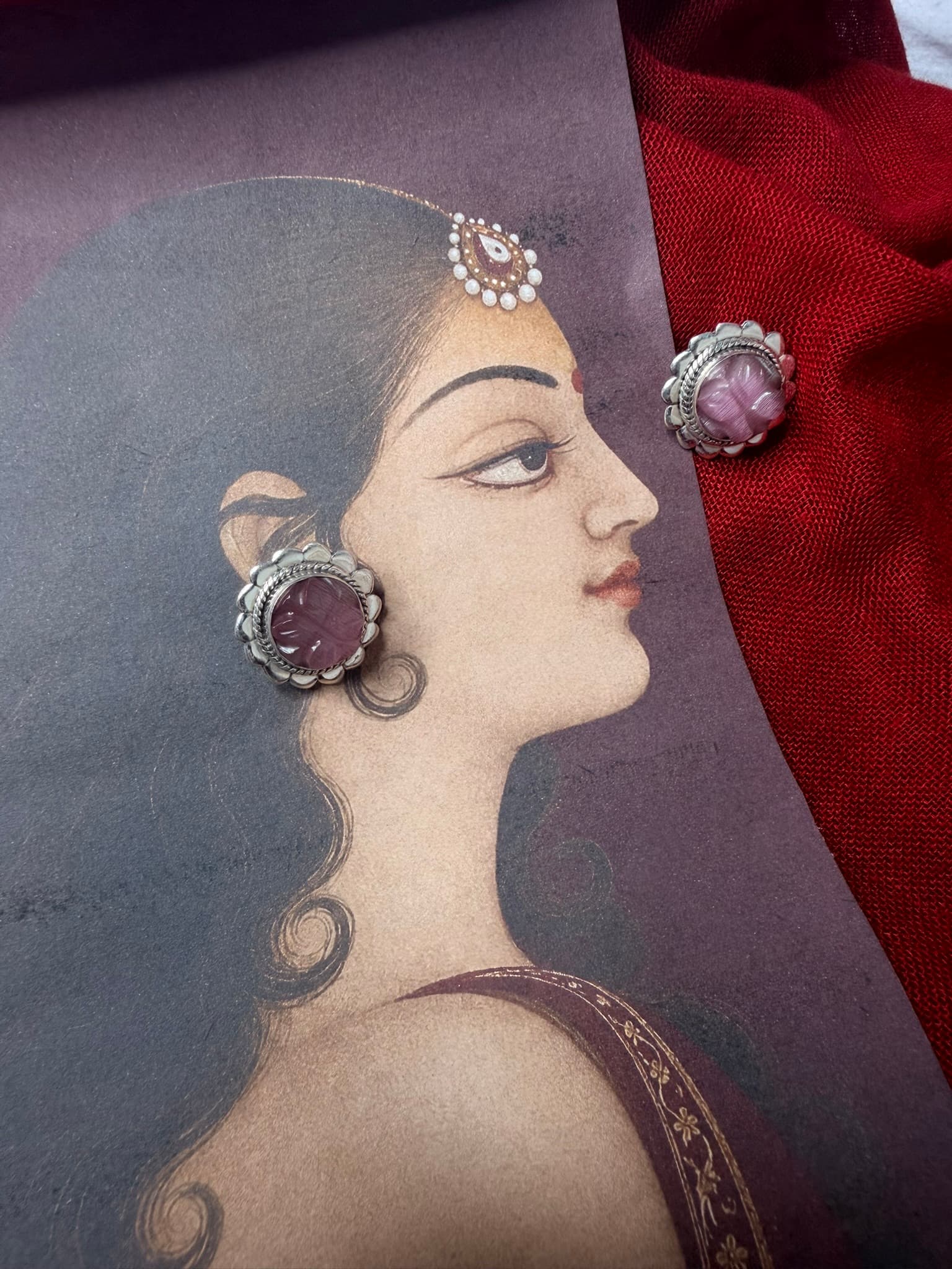 Floral Silver Stud Earrings 2