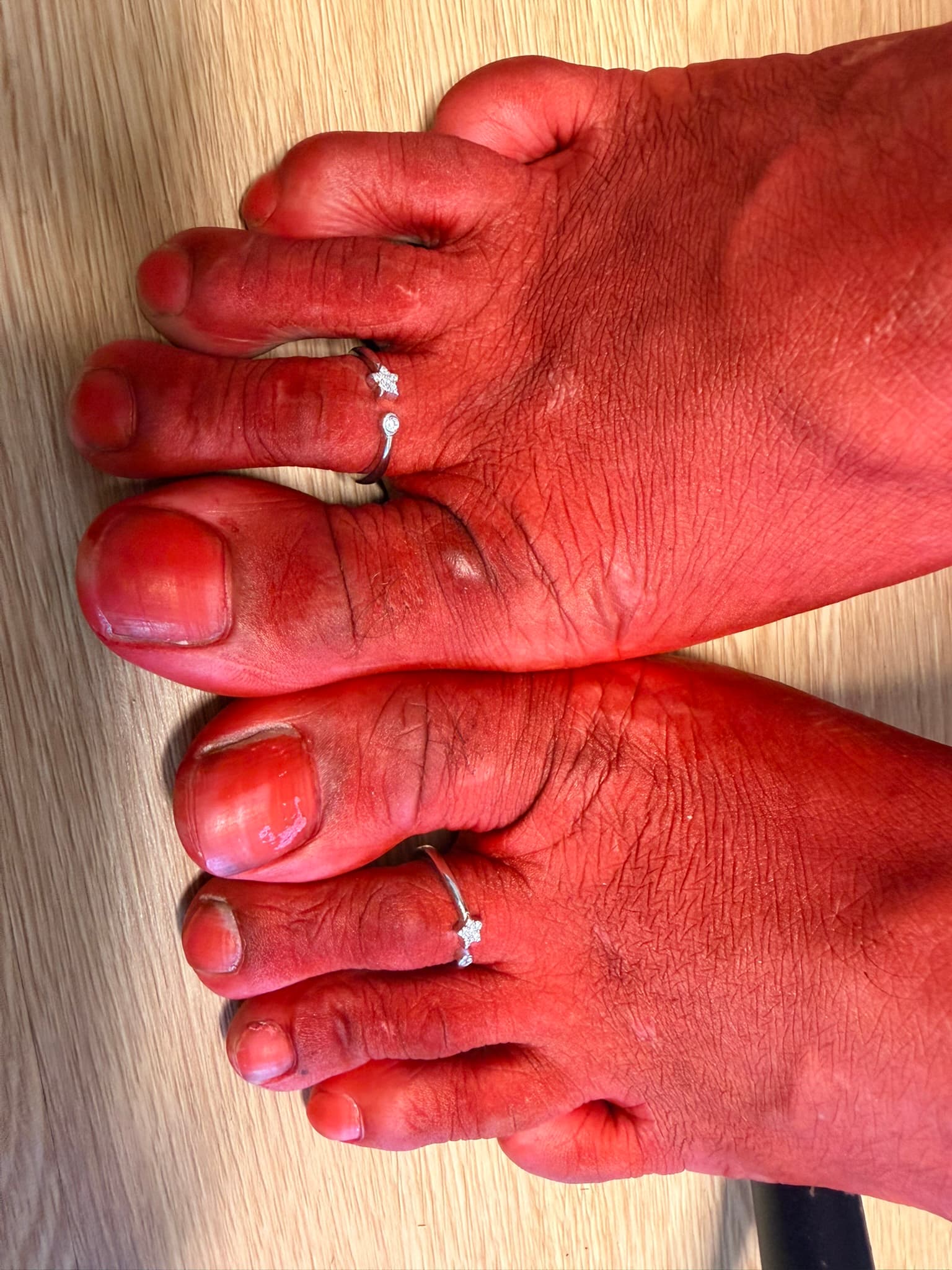 925 Silver CZ Star Toe Ring (Pair)