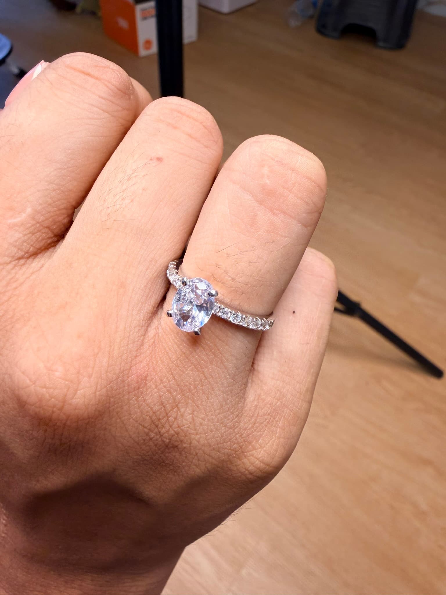 Elegant Solitaire Silver Ring 3