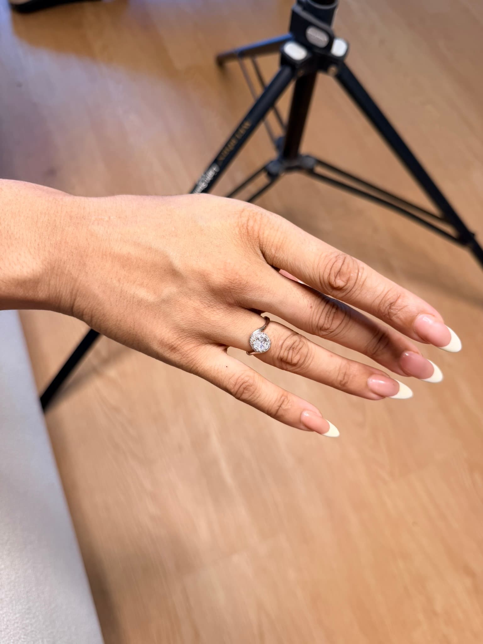 Silver Halo Sparkle Ring (Adjustable)